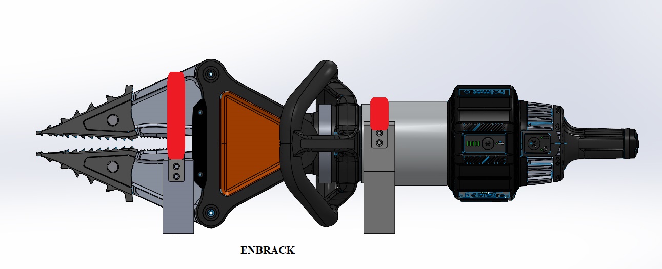 PSP50-zusammenbau-LH_1 ENBRACK mount for Holmatro PSP 50, horizontally sidewards