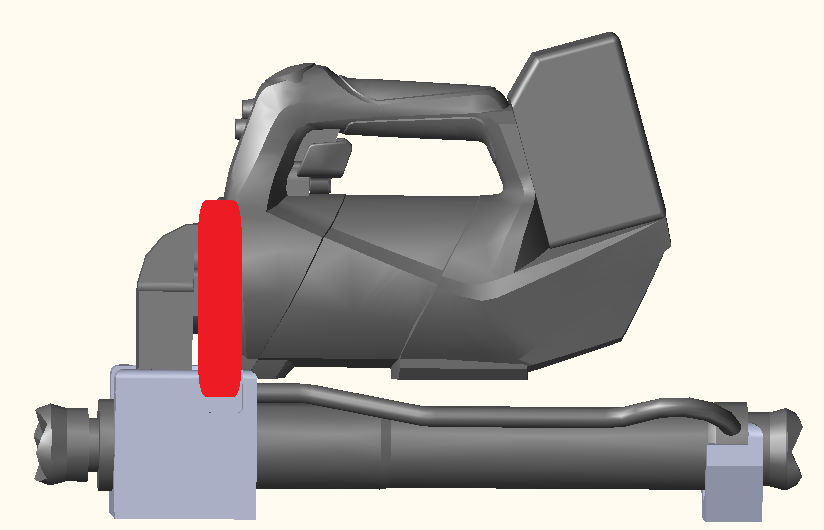 ENBRACK mount for Weberrescue RZ 1-910 E-Force 2 Rescue Ram. Horizontally, control handle upside