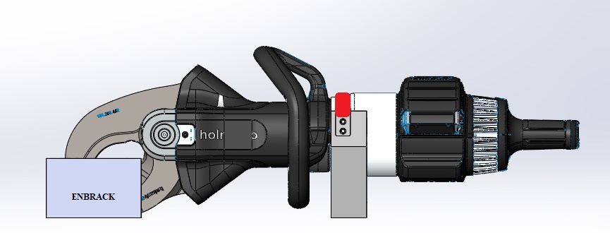 PCU50-zusammnebau-LH2 ENBRACK Halterung für Holmatro PCU 50, seitlich liegend