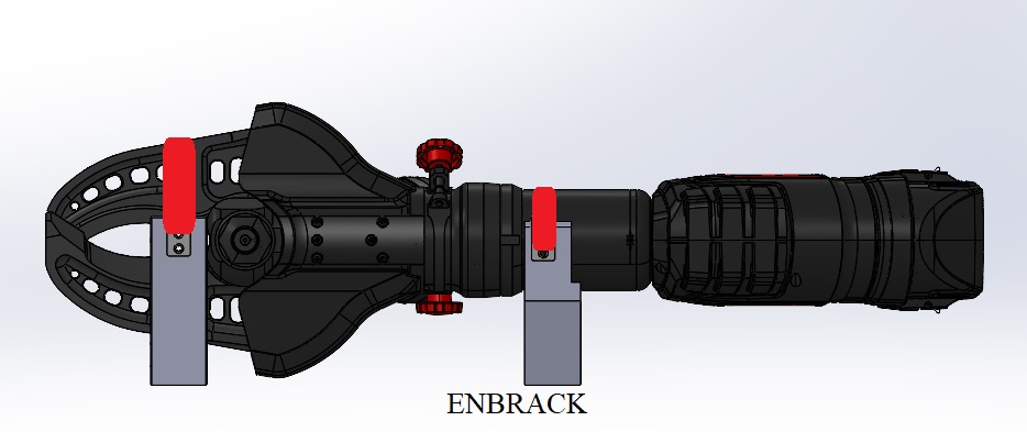 ENBRACK mount for Weber Rescue Cutter RSC 200/RSC 200 E-Force/S-Force, horizontally sidewards