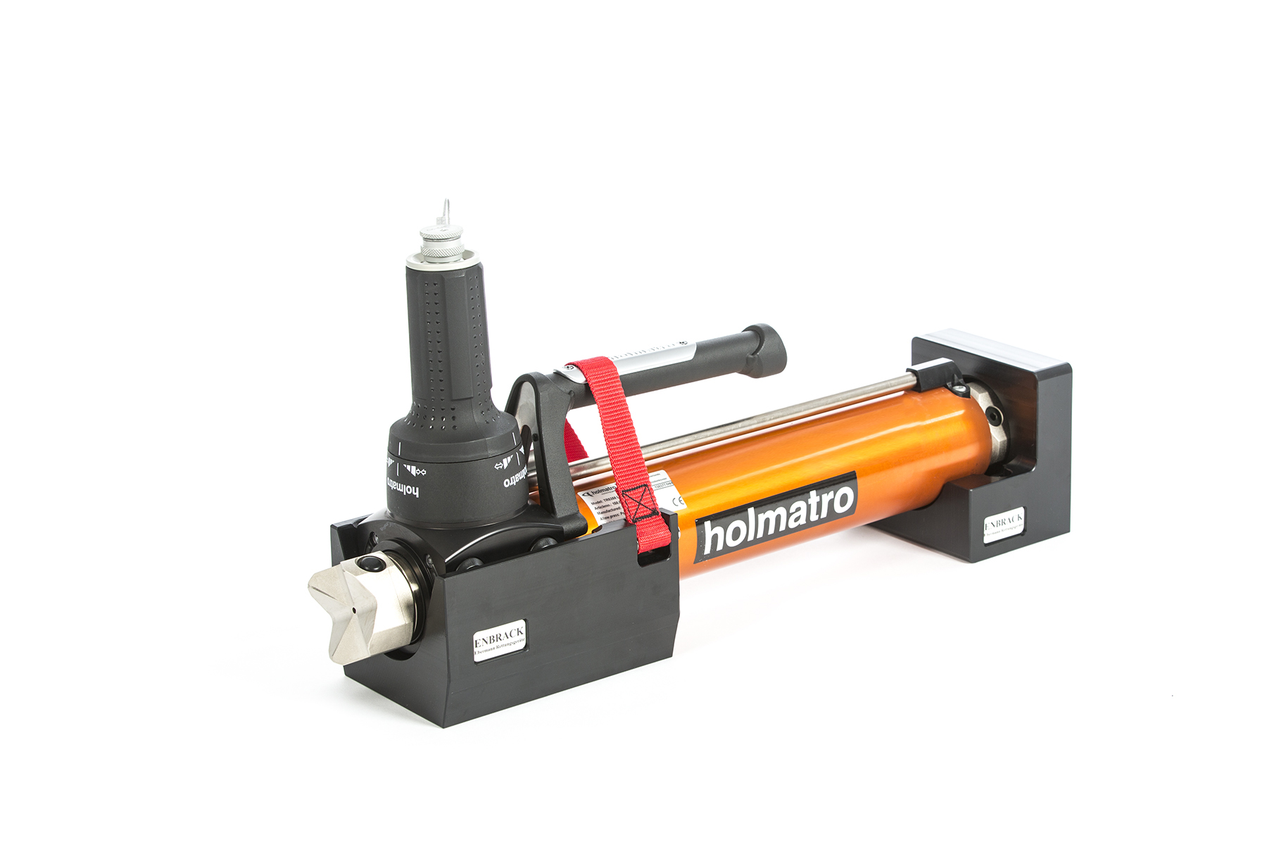 Enbrack_09_2017_Klein_01 ENBRACK Halterung für Holmatro TR 5349-TR 5350-TR5370 liegend, Steuerung nach oben