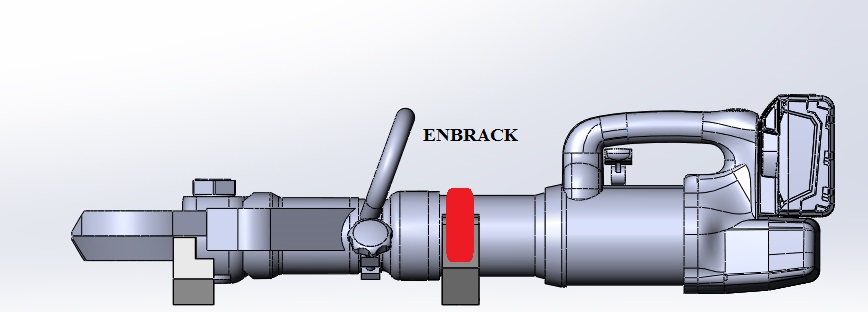 ENBRACK Halterung für Weber Rescue Schneidgerät RSX 160-50 E-Force, liegend.