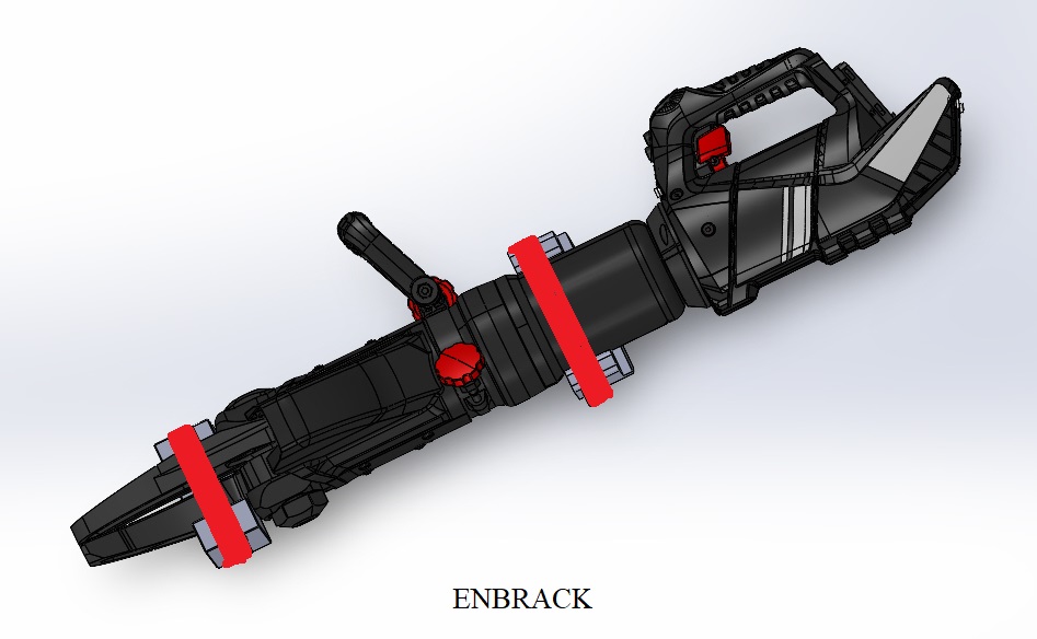 312-003-RSC-200-EF-SF-LH-02 ENBRACK Halterung für Weber Rescue Schneidgerät RSC 200, liegend seitlich