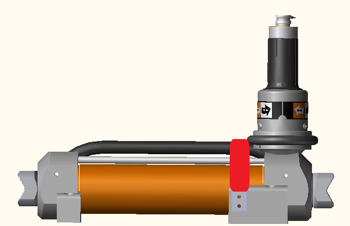ENBRACK mount for Holmatro TR 4340/4350 Horizontally control handle upright.