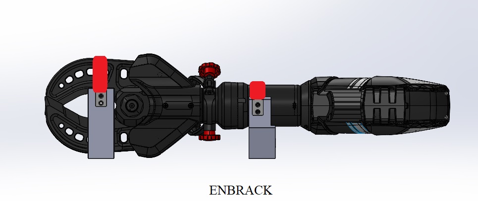 ENBRACK mount for Weber Rescue Cutter RSC 190/RSC 190 E-Force/S-Force, horizontally sidewards