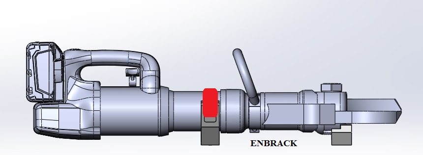 ENBRACK Halterung für Weber Rescue Schneidgerät RSX 160-50 E-Force, liegend.