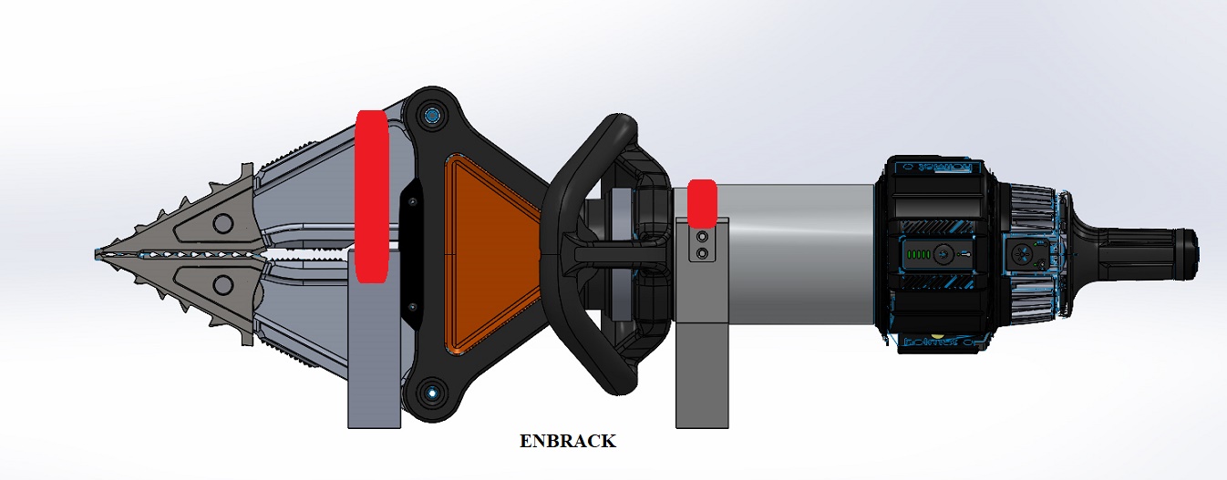 PSP60-zusammenbau-LH_1 ENBRACK mount for Holmatro PSP 60, horizontally sidewards